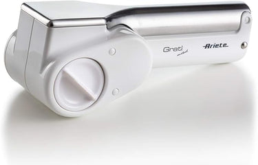 Ariete Gratì Metal 44, Rallador de Queso eléctrico inalámbrico, 2 Rodillos de Acero Inoxidable incluidos, 1 kg de Queso con Recambio, Rallador para Muchos Ingredientes, 1500 mAh, Blanco